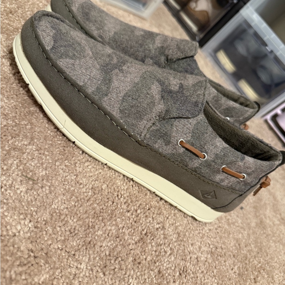 Sperry Men's Camouflage Slip-On Loafers - Green and Cream